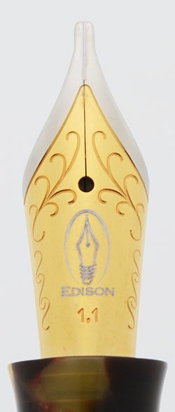 Edison Herald Fountain Pen - Amber Tortoise, 1.1mm Two-Tone Nib w